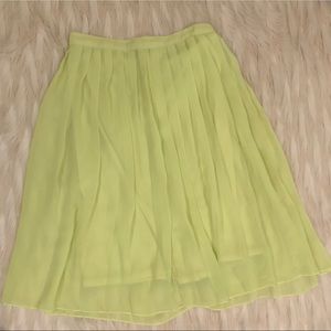 Lime Pleated Aline Skirt